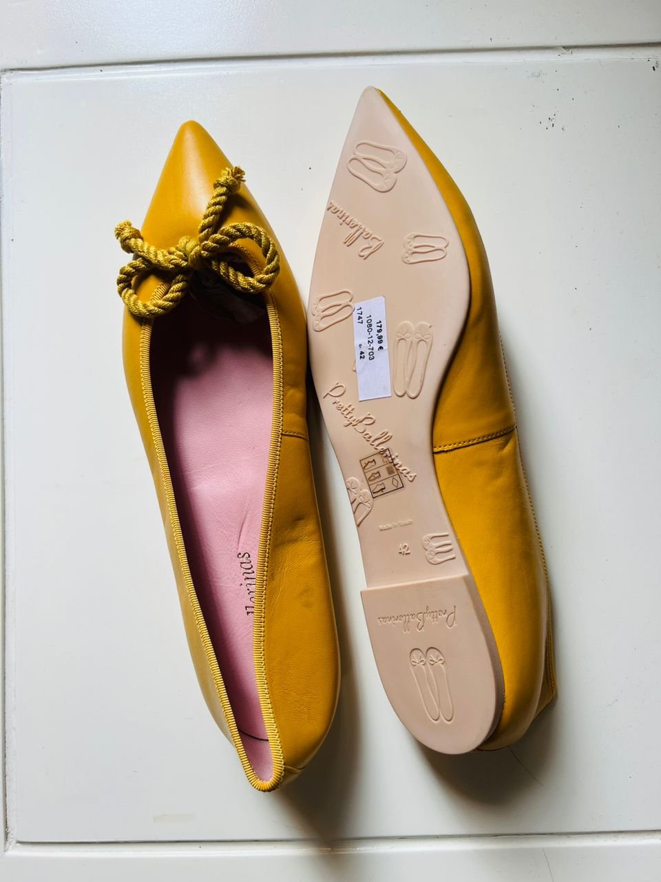 Pretty Ballerinas Brown flat heels lady shoes. (Spain) - Image 3