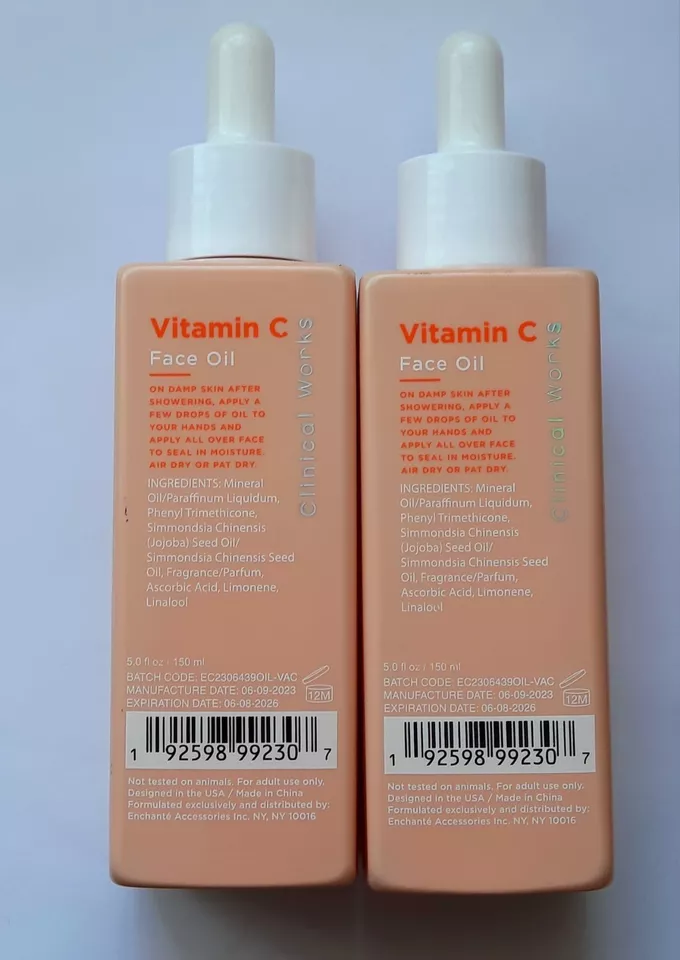 2x Clinical Works Vitamin C Brightening Face Oil ~Nourishing Hydrating 2x 150ml - Image 2