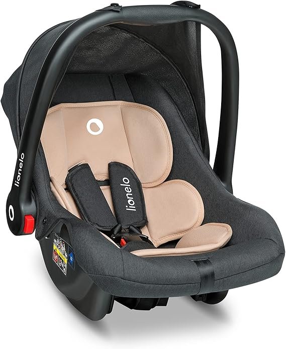 LIONELO Noa Plus 0-13 kg Baby Car Seat, Foot Warmer, Folding Awning, 3-Point Seat Belts, Very Light Construction, Removable Padding
