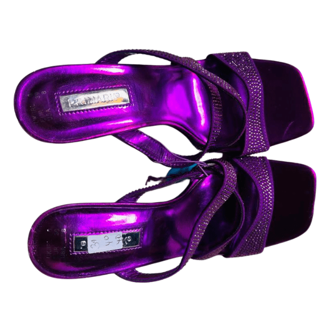 PRIMARK Purple Glitter Open Heels - Image 2