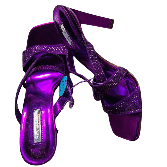 PRIMARK Purple Glitter Open Heels - Image 3