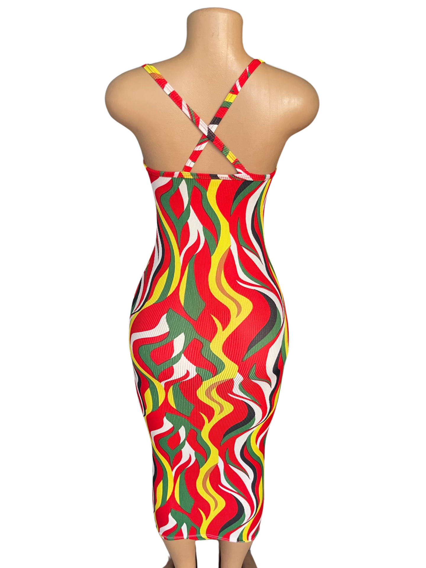 Red multi-color women casual outfit - Image 2
